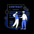 Employment agreement abstract concept vector illustration. Royalty Free Stock Photo