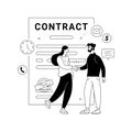 Employment agreement abstract concept vector illustration. Royalty Free Stock Photo