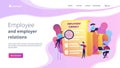 Employment agreement concept landing page Royalty Free Stock Photo
