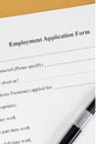 Application Form document closeup for use in a business concept Royalty Free Stock Photo