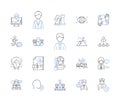 Employment ascent line icons collection. Progression, Advancement, Growth, Development, Promotion, Elevation, Ascendance Royalty Free Stock Photo