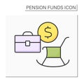 Employment based pension color icon