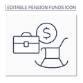 Employment based pension line icon