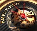 Employment on Black-Golden Watch Face. Royalty Free Stock Photo