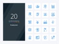 20 Employment Blue Color icon for presentation