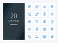 20 Employment Blue Color icon for presentation. Vector icons illustration