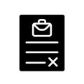 Employment contract black glyph icon