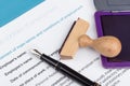 Employment contract with fountain pen Royalty Free Stock Photo
