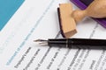 Employment contract with fountain pen Royalty Free Stock Photo