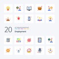 20 Employment Flat Color icon Pack like downgrade degradation strategy career demotion job