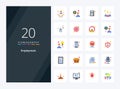 20 Employment Flat Color icon for presentation