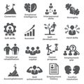 Employment icons set on white background