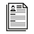 Employment and Job Resume Icon on White Background. Vector