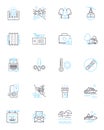 Employment journeys linear icons set. Career, Job, Resume, Interview, Nerking, Promotion, Advancement line vector and