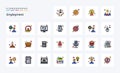 25 Employment Line Filled Style icon pack