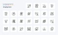 25 Employment Line icon pack