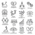 Employment line icons set on white background