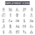 Employment line icons, signs, vector set, outline illustration concept