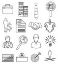 Employment line icons set