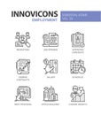 Employment- modern vector line icons set