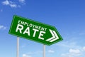 Employment rate text and downward arrow Royalty Free Stock Photo