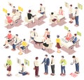 Employment And Recruitment Isometric Icons