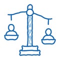 employment scales of justice doodle icon hand drawn illustration