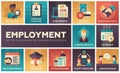 Employment - set of flat design infographics elements