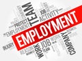 Employment word cloud collage Royalty Free Stock Photo