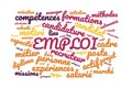 Employment word cloud vector illustration in French language Royalty Free Stock Photo