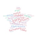 Employment word cloud vector illustration in French language Royalty Free Stock Photo