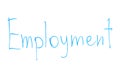 Employment word written on glass, search for qualified employees, vacancies