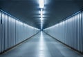 Emplty long underground walkway. Generative AI Royalty Free Stock Photo