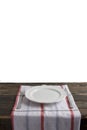 Emplty plate with fork and knife on isolated background