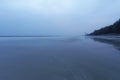 Emply ocean view from remote place at dusk, Lonely wandering in Dark beach