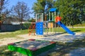 Emply playground in park Royalty Free Stock Photo