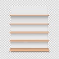 Emply Store Wooden Shelf Supermarket Stand Transparent Background