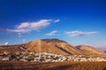 Emporio village at sunset, Santorini island Royalty Free Stock Photo