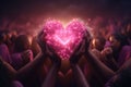 Empower the Fight Diverse hands forming a heart Royalty Free Stock Photo