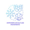 Empower locally led movements blue gradient concept icon Royalty Free Stock Photo