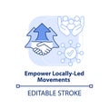 Empower locally led movements light blue concept icon Royalty Free Stock Photo