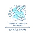 Empower locally led movements turquoise concept icon Royalty Free Stock Photo