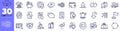 Empower, Manual and 24h service line icons pack. For web app. Vector