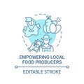 Empowering local food producers concept icon