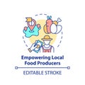 Empowering local food producers concept icon