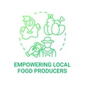 Empowering local food producers concept icon