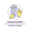 Empowering NGOs multi color concept icon