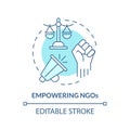 Empowering NGOs soft blue concept icon
