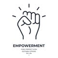 Empowerment concept editable stroke outline icon isolated on white background flat vector illustration. Pixel perfect. 64 x 64