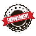 EMPOWERMENT text on red brown ribbon stamp
